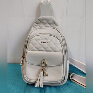 MISSNINE Sling Bag Quilted PU Leather Fanny Pack Crossbody Bag